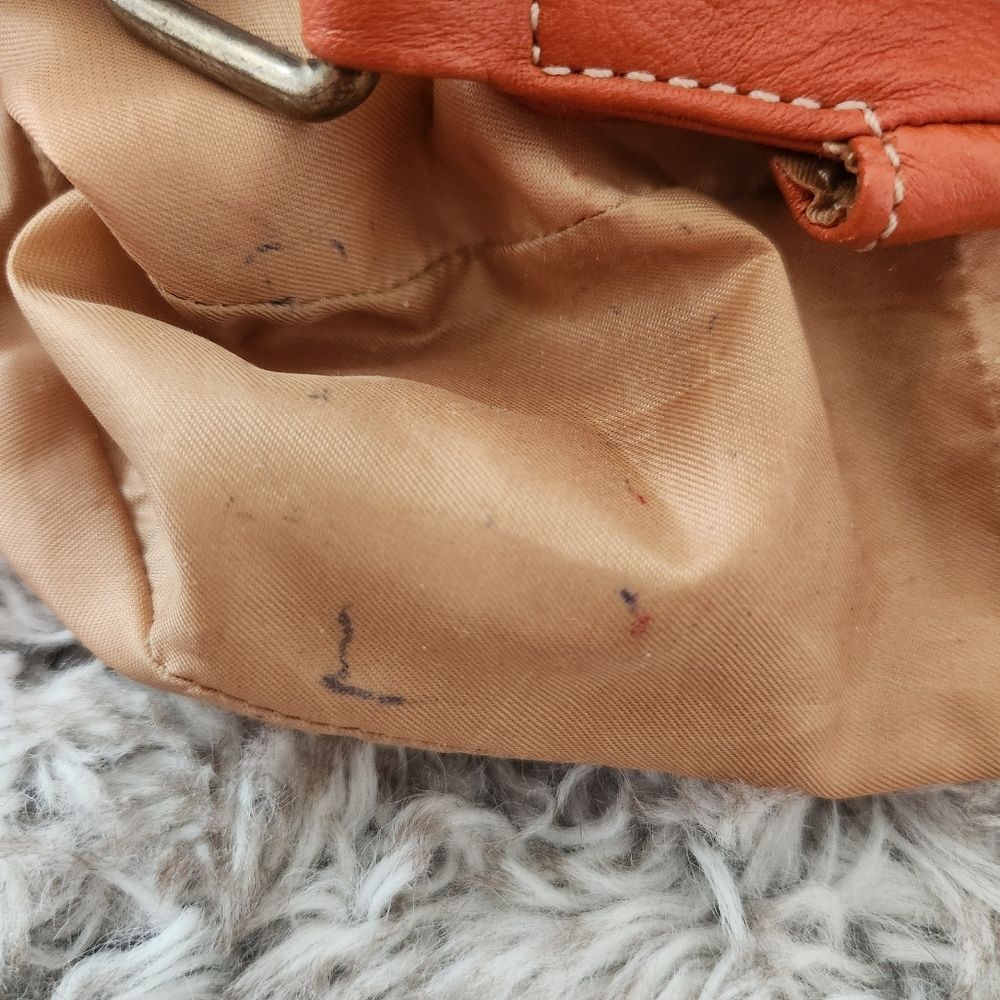 Gianni Bini Orange Leather Shoulder Bag‎ - Picture 9 of 13